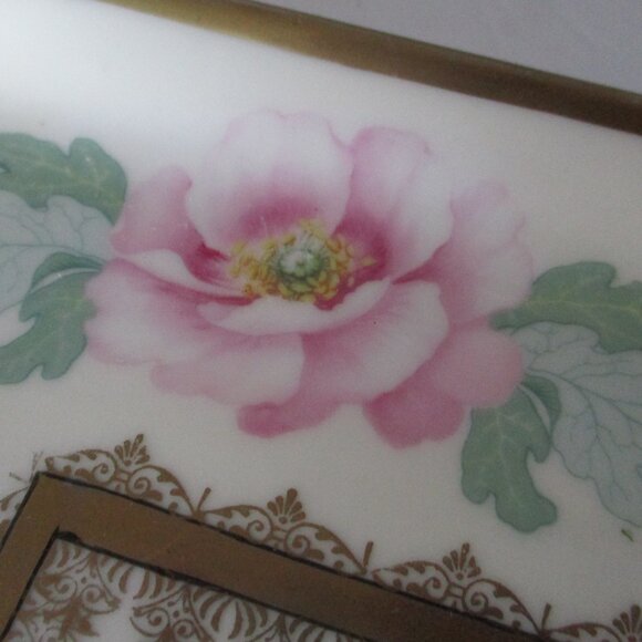 Vintage Porcelain Vanity Tray, Hand painted gold filligree work. - Picture 5 of 7